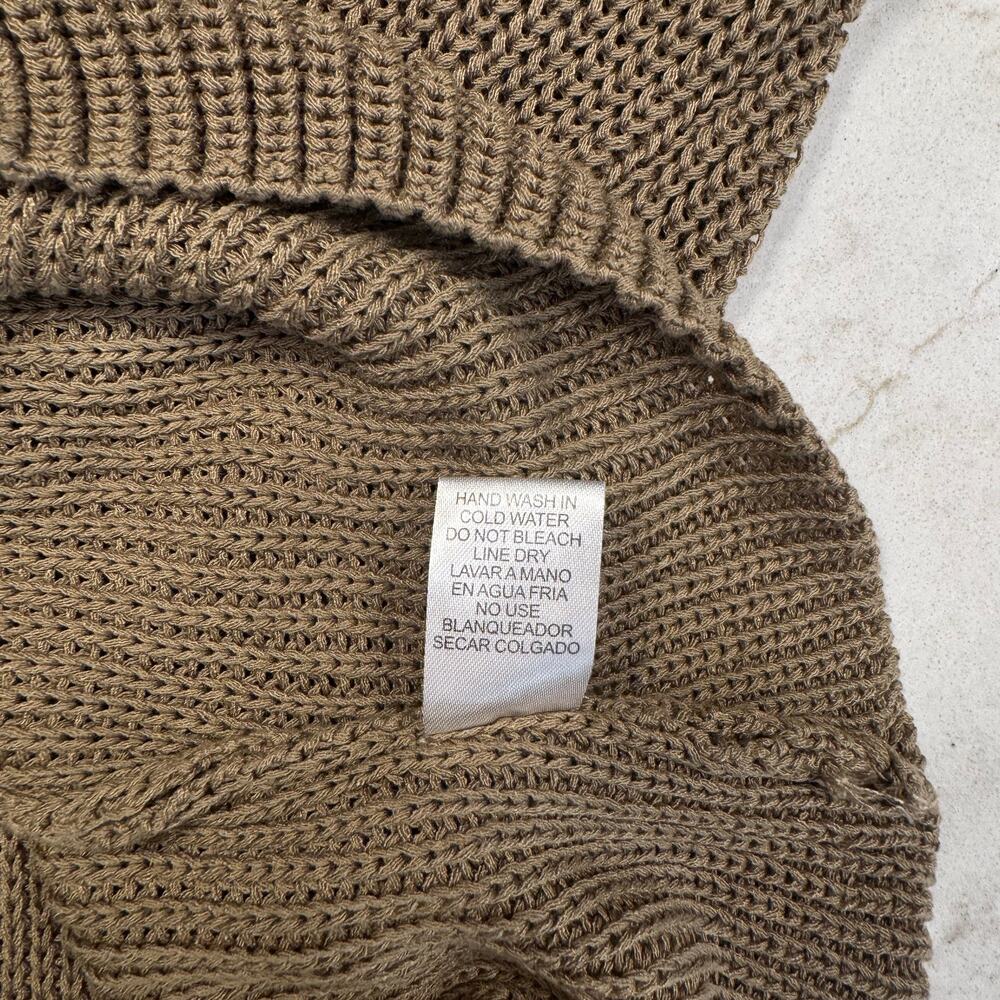 Boho Open Knit Tank Top Women's Medium Brown Festival Coastal Western Summer - Picture 9 of 15